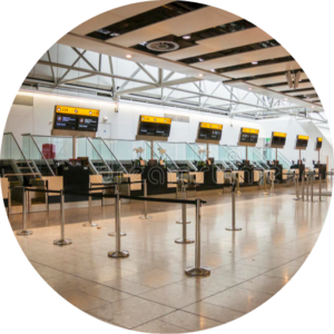closed airport check desks heathrow london 59175948 modified